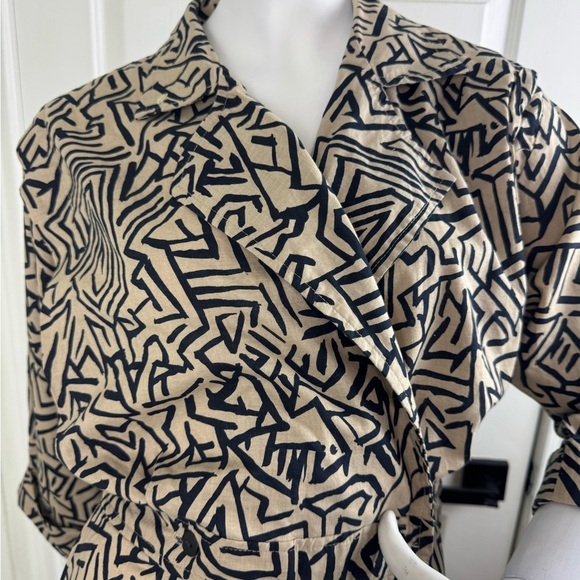 Betsy’s Things Geometric Patterned Black and Cream Dress.  #172 - Picture 9 of 16